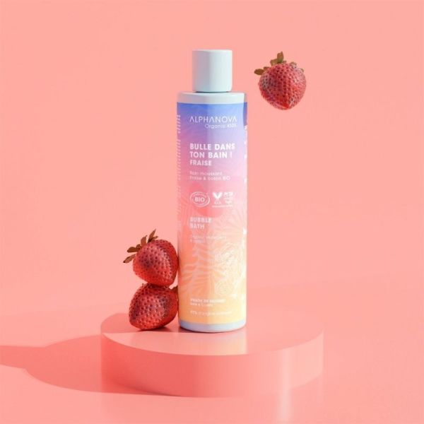 Alphanova Kids Bulle dans ton Bain ! Bain Moussant Bio - 250ml - Senteur Fraise