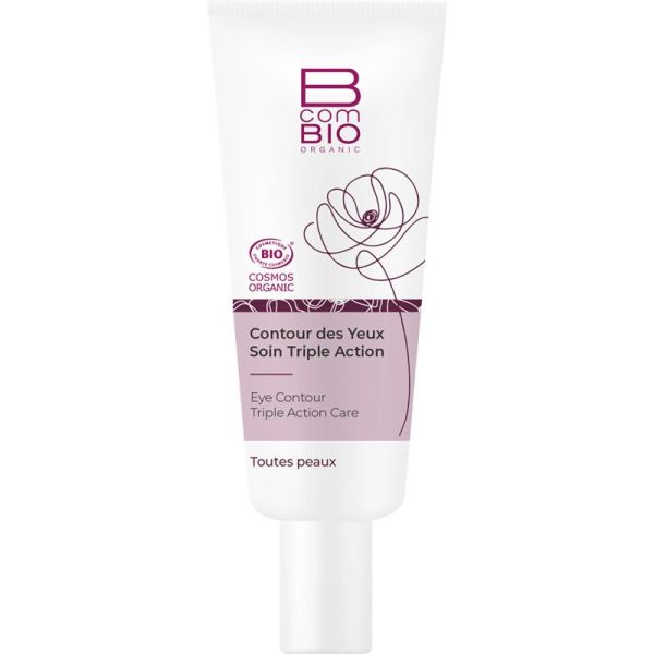 BcomBIO Contour des Yeux Soin Triple Action - 20 ml - Lisse les rides, réduit cernes et poches