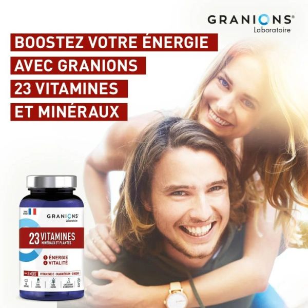 Granions 23 Vitamines, Minéraux Et Plantes 60 Comprimés - énergie, vitalité, réduction de la fatigue