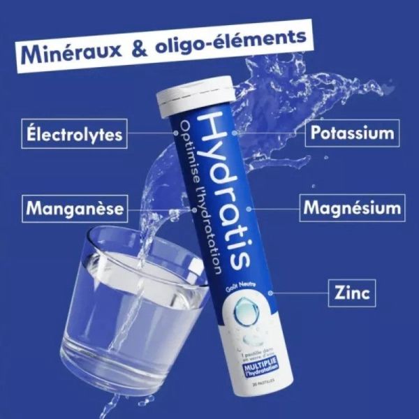 Hydratis Solution d'Hydratation Menthe - 20 Pastilles Effervescentes