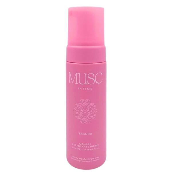 Musc Intime Sakura Mousse Nettoyante Intime 150 ml - Fraîcheur et parfum floral longue tenue pour la toilette intime