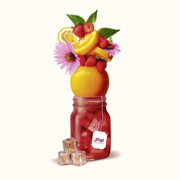 Yogi Tea Infusions À Froid Fraise Orange Bio 15 Sachets – Éclat et vitamine C