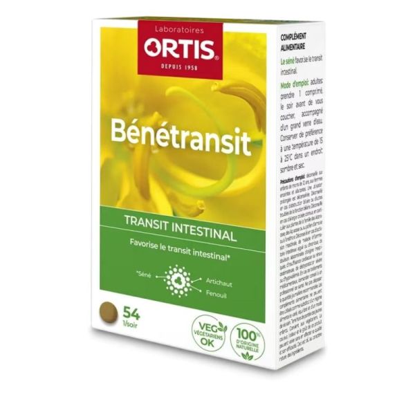 Ortis Bénétransit 54 comprimés - Solution à base de séné pour favoriser le transit intestinal