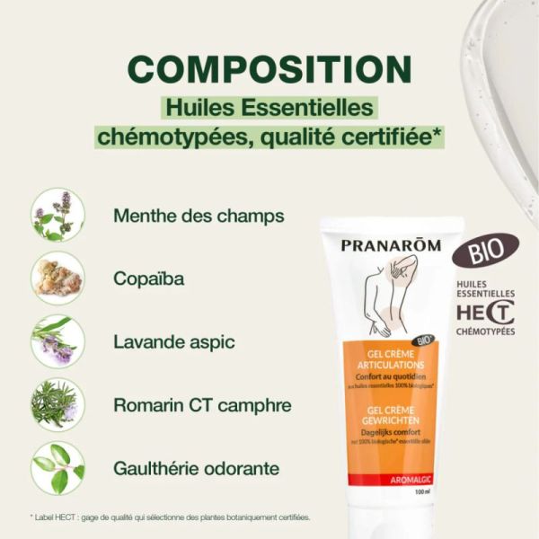 Pranarôm Gel Crème Articulations et Muscles Aromalgic Bio - 100 ml