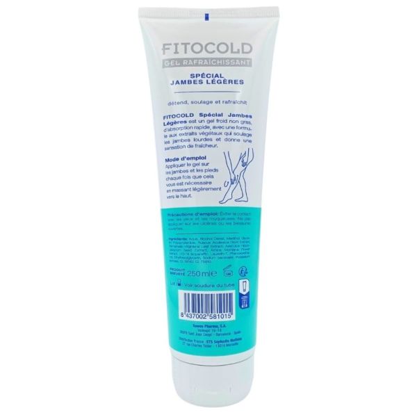 Fitocold Gel Froid Spécial Jambes Légères 250 ml - Soulage, rafraîchit et tonifie les jambes lourdes