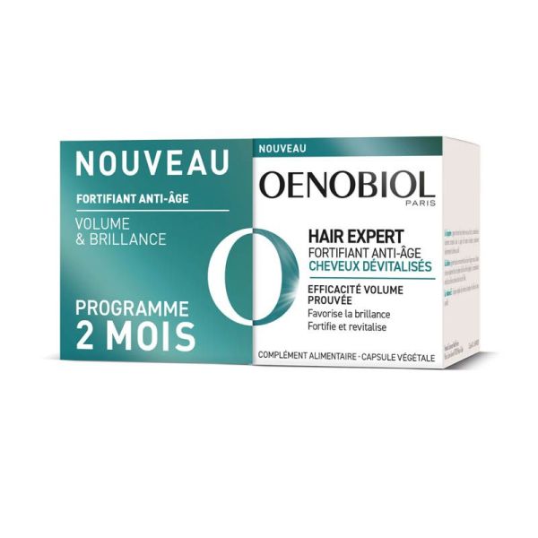 Oenobiol Hair Expert Fortifiant Anti-âge - 2 x 30 Capsules - Vitalité et densité des cheveux matures