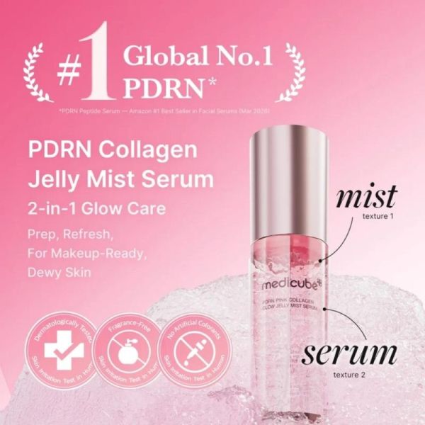 Medicube PDRN Pink Collagen Glow Jelly Mist Serum 60 ml - Soin hydratant et éclat pdrn