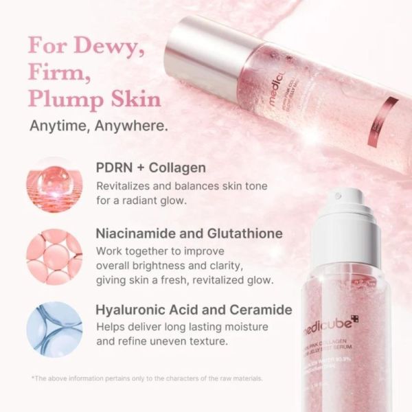 Medicube PDRN Pink Collagen Glow Jelly Mist Serum 60 ml - Soin hydratant et éclat pdrn