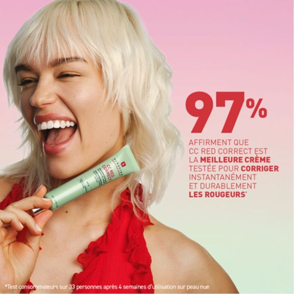 Erborian CC Red Correct Soin Correcteur Teinté SPF30 40ml – Crème de jour anti-rougeurs