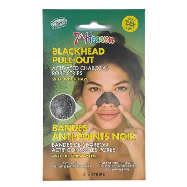 7th Heaven Bandes Nettoyantes pour les Pores au Charbon 3 Bandes – Éliminent les points noirs