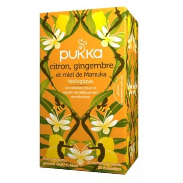 Pukka Tisane Ayurvédique Citron, Gingembre, Miel de Manuka 20 sachets