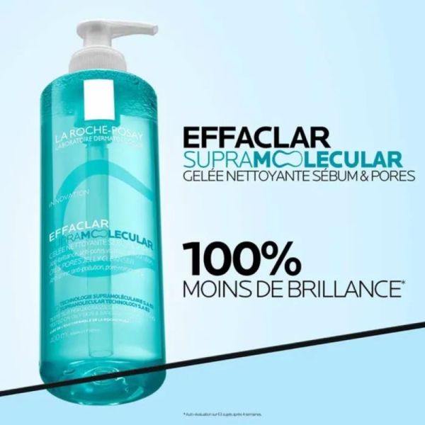 La Roche-Posay Effaclar Gelée Nettoyante Anti-brillance 400 ml - Purifie et matifie les peaux mixtes à grasses