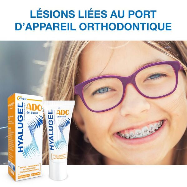 Hyalugel Gel Buccal Ado - 20ml - Soulage les aphtes et irritations liées à l’orthodontie