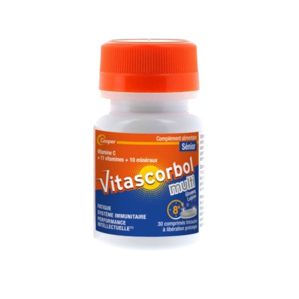 Vitascorbol Multi Sénior - 30 comprimés - Vitalité, mémoire et immunité au quotidien