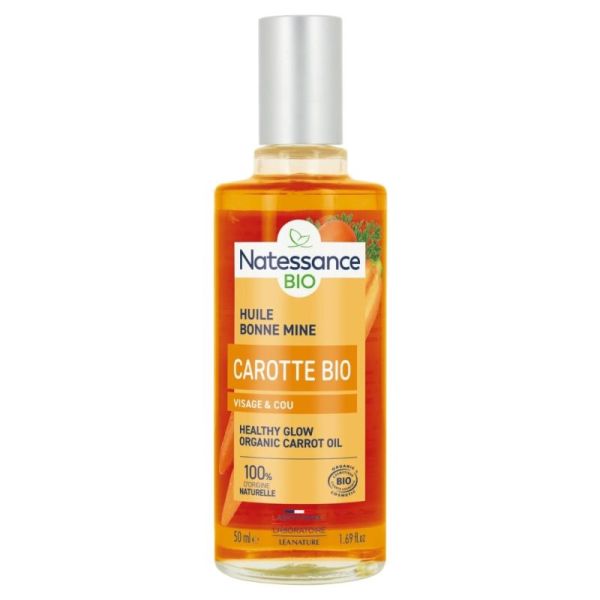 Natessance Huile de Carotte Flacon 50 ml – effet bonne mine et éclat du teint