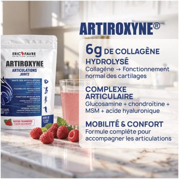 Eric Favre Artiroxyne Poudre Confort Articulaire Framboise 300g – Mobilité et souplesse