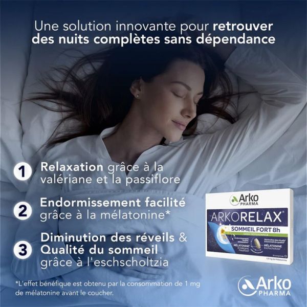 Arkopharma Arkorelax Sommeil Fort 8H20 comprimés 10 Offerts