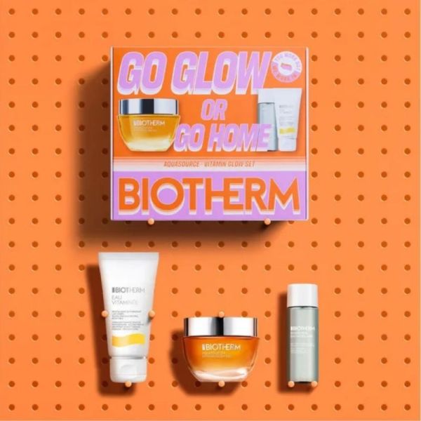 Biotherm Coffret Go Glow or Glow Home Aquasource+ Vitamin Glow Gel Routine - Eclat naturel et hydratation intense