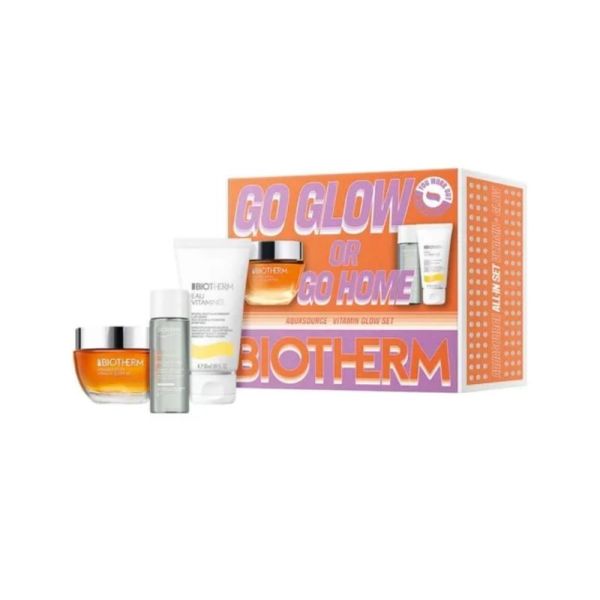 Biotherm Coffret Go Glow or Glow Home Aquasource+ Vitamin Glow Gel Routine - Eclat naturel et hydratation intense