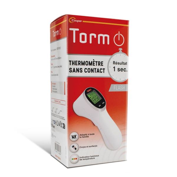Torm Thermomètre Flash Sans Contact - 1 pièce - Mesure rapide et hygiénique