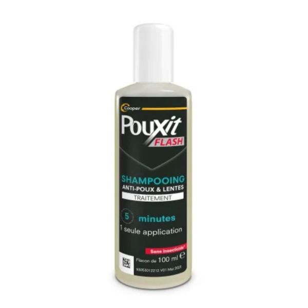 Pouxit Flash Shampooing anti-poux 2-en-1 Offre spéciale 2x100 ml - Traite et lave en seulement 5 minutes