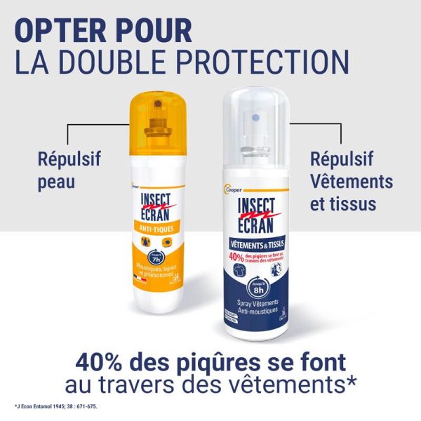 Insect Ecran Anti-Tiques Moustiques & Phlébotomes Répulsif - 100ml - Protection zones boisées et humides