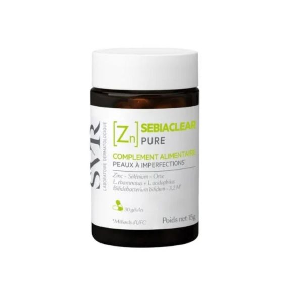 SVR Sebiaclear Pure - 30 Gélules - Complément Alimentaire Anti-Imperfections