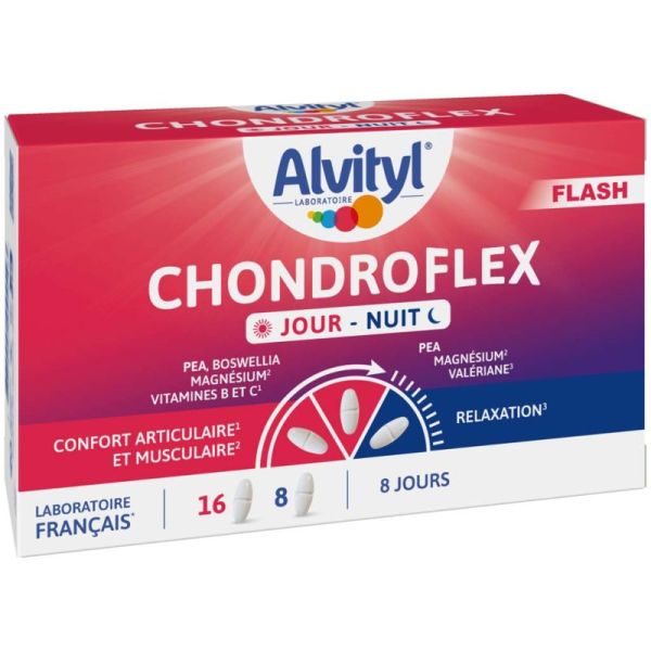 Alvityl Chondroflex Jour & Nuit - 24 Comprimés - Soutien ciblé des articulations et des muscles