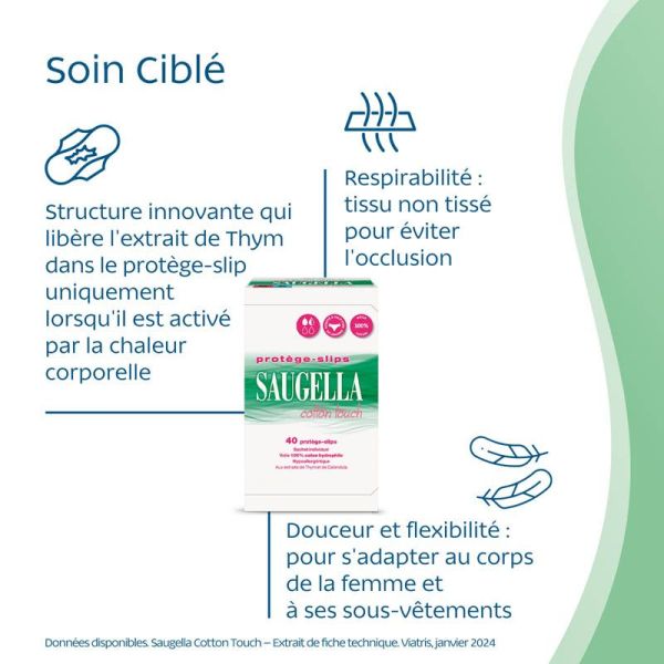 Saugella Cotton Touch Protèges-Slips 40 sachets individuels