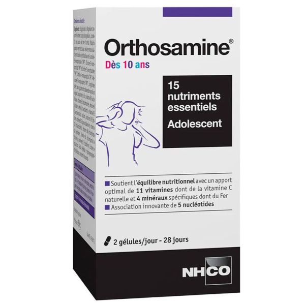 NHCO Orthosamine 10+ - 15 Nutriments Essentiels - Dès 10 ans - 56 gélules