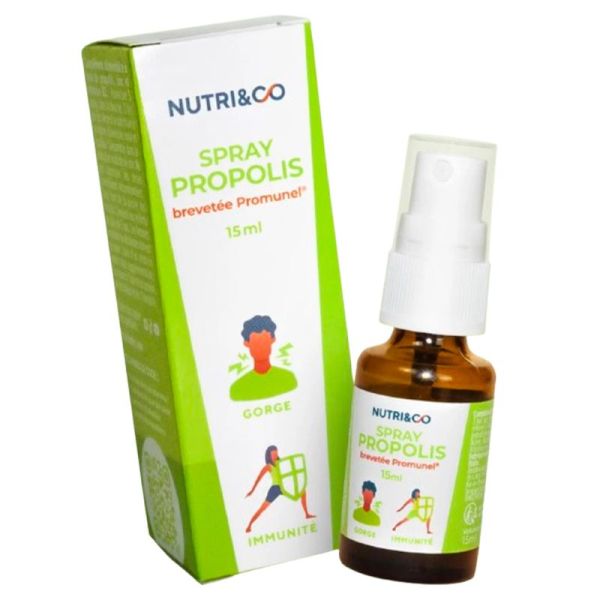 Nutri&Co Spray Propolis - 15ml - Soin naturel pour la gorge et les voies respiratoires