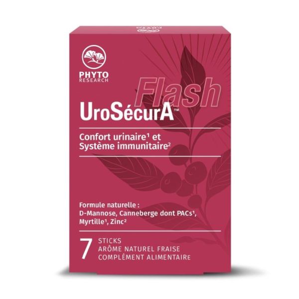 PhytoResearch UroSécurA Flash 7 sticks - Action rapide pour le confort urinaire en période sensible