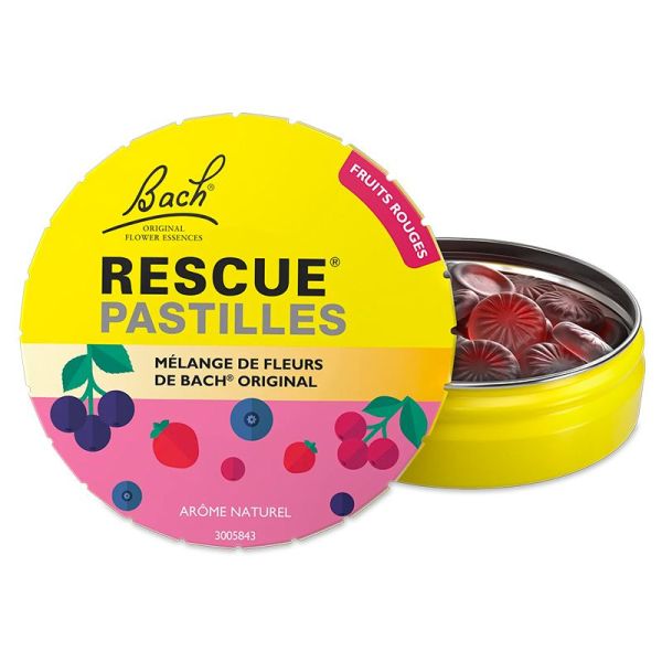 Rescue Pastilles - Saveur Fruits des Bois - Sans Sucres - Lutte contre le Stress - 50g