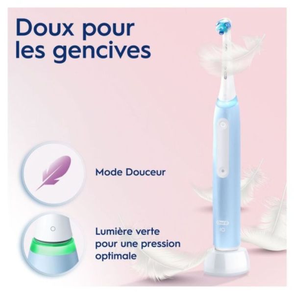 Oral-B iO 3 Brosse à Dents Électrique Rechargeable Ice Blue Avec Brossette