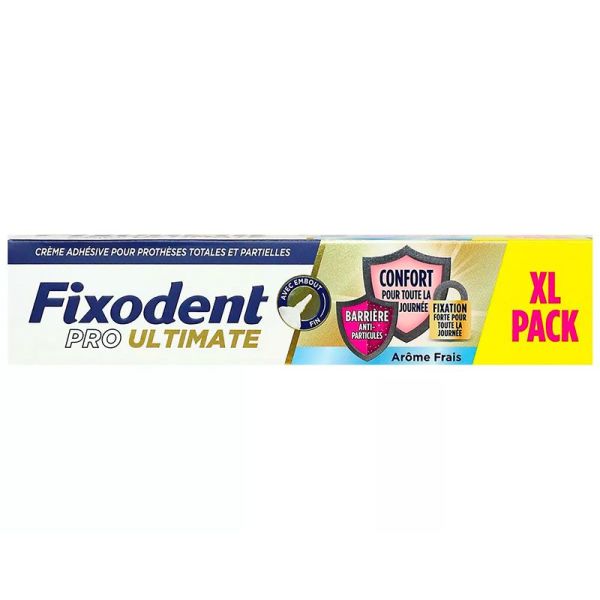 Fixodent Pro Ultimate Crème Adhésive Fraîcheur - 57g - Pour Prothèses Totales & Partielles