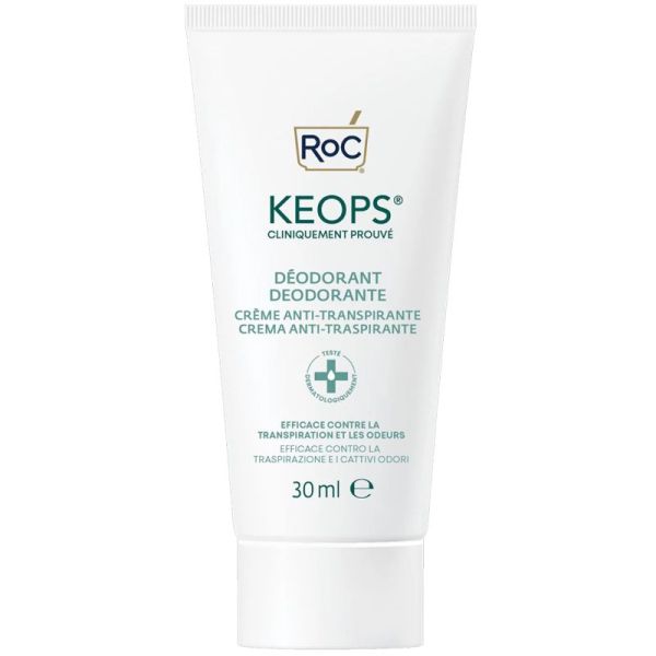 RoC Keops Déodorant Crème Anti-Transpirante 30 ml – Protection haute tolérance 7 jours