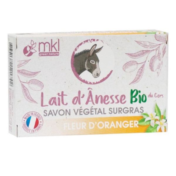 MKL Green Nature Lait d'Ânesse Bio du Gers Savon Végétal Surgras Fleur d'Oranger 100g