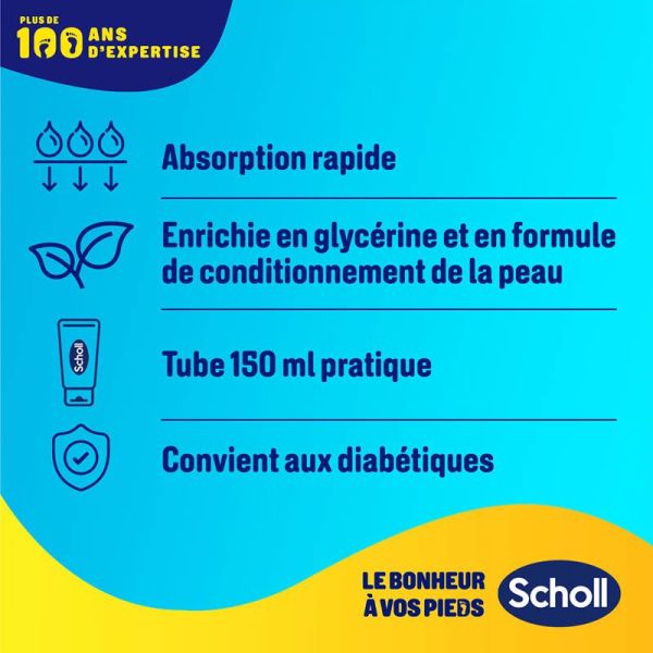 Scholl Expertcare Crème Hydratante Quotidienne pour Pieds - 150ml - Peaux Normales à Sèches