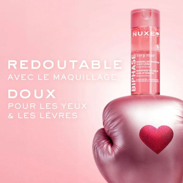 Nuxe Very Rose Biphasé Démaquillant Waterproof - 100 ml - Élimine le maquillage tenace en douceur