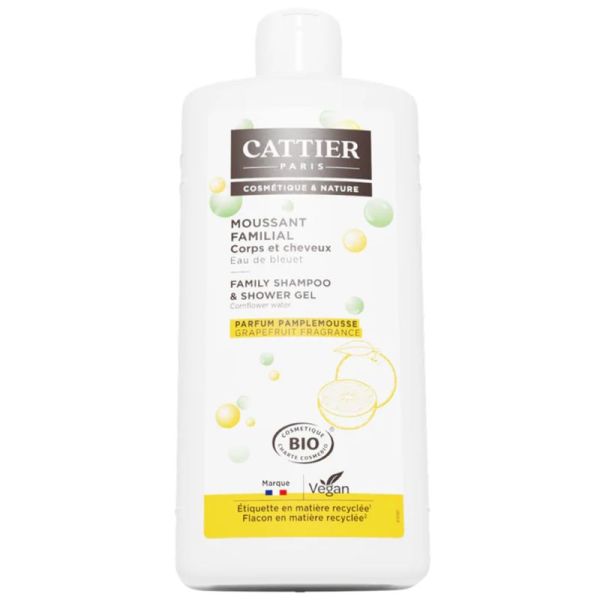 Cattier Moussant Familial Pamplemousse Bio 500ml – Fraîcheur et douceur
