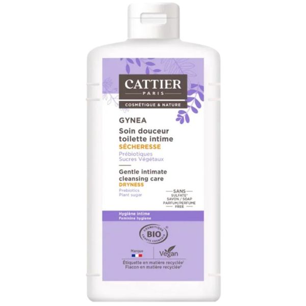 Cattier Gynea Soin Douceur Toilette Intime Sécheresse Bio 200ml – Hydratation et confort