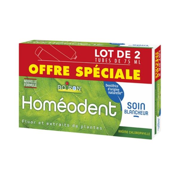 Homéodent Dentifrice Soin Blancheur Chlorophylle - Lot de 2 x 75ml