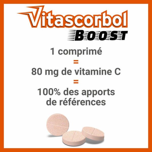 Vitascorbol Boost Booster - 20 Comprimés Effervescents - Énergie Physique et Mentale Immédiate