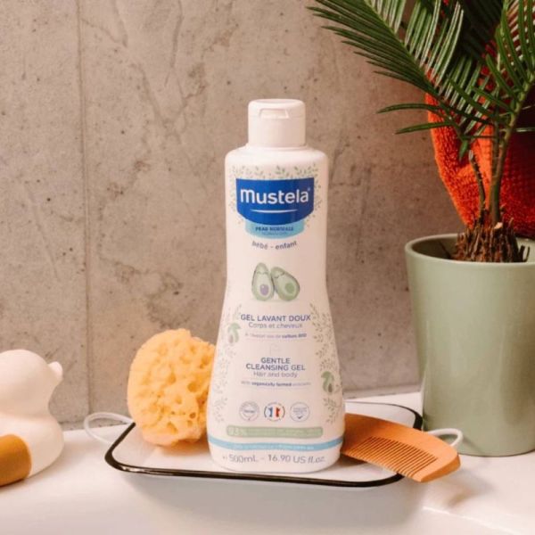 Mustela Gel Lavant Doux Bébé à l'avocat BIO 500 ml - Nettoie en douceur dès la naissance