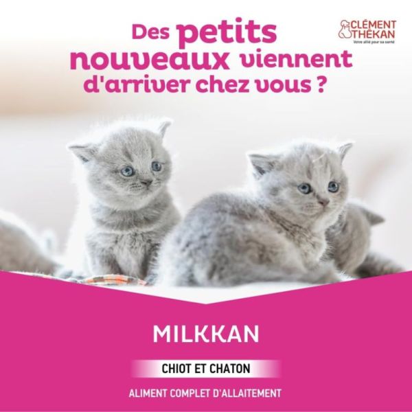 Clément Thékan Milkkan Aliment complet d'allaitement Chiots, Chatons et Rongeurs - 400 g