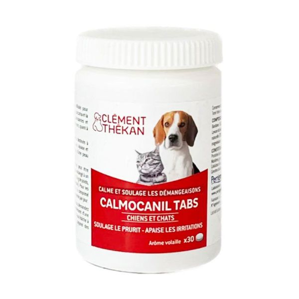 Clément-Thékan Calmocanil Tabs Comprimés Chien et Chat - Soulagement des Démangeaisons - 30 comprimés