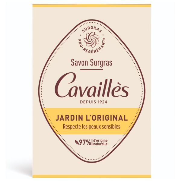 Rogé Cavaillès Savon Surgras - Parfum Jardin l'Original - Protège les Peaux Sensibles - 100 g