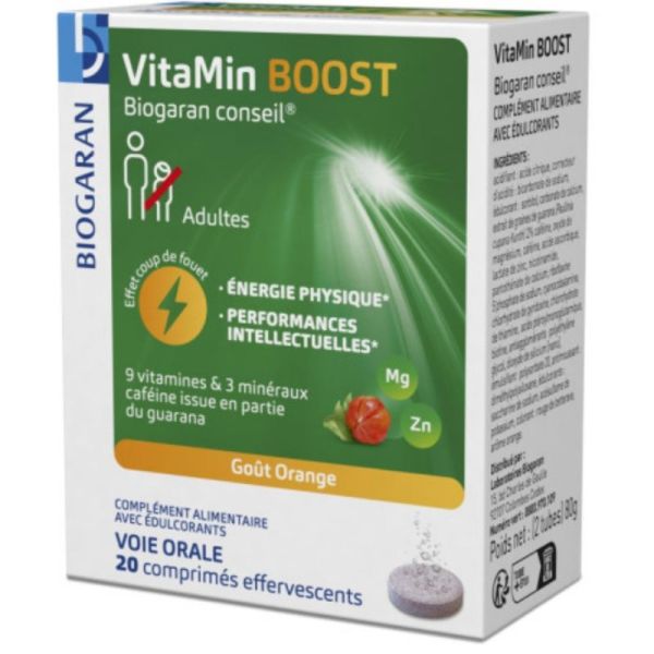 Biogaran Multivitamines et Minéraux 20 comprimés effervescents – Énergie et vitalité