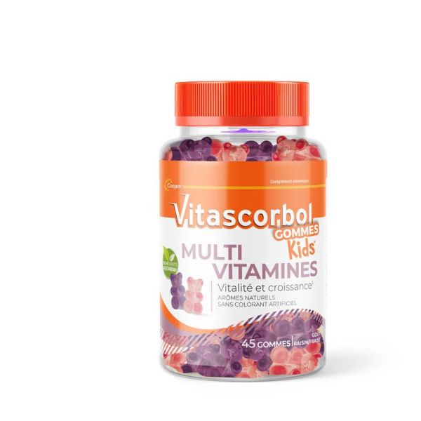 Vitascorbol Kids Multivitamines - Soutien la Croissance et la Vitalité des Enfants - 45 Gummies