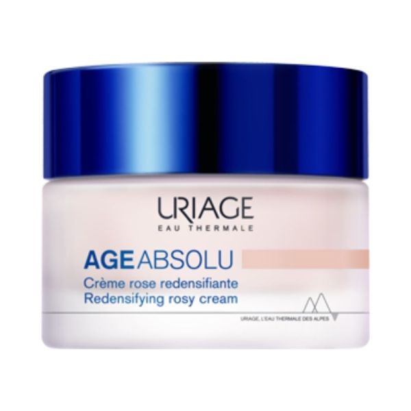 Uriage Age Absolu Crème Rose Redensifiante - 50 ml - Soin Anti-Âge Global Jour Éclat et Fermeté